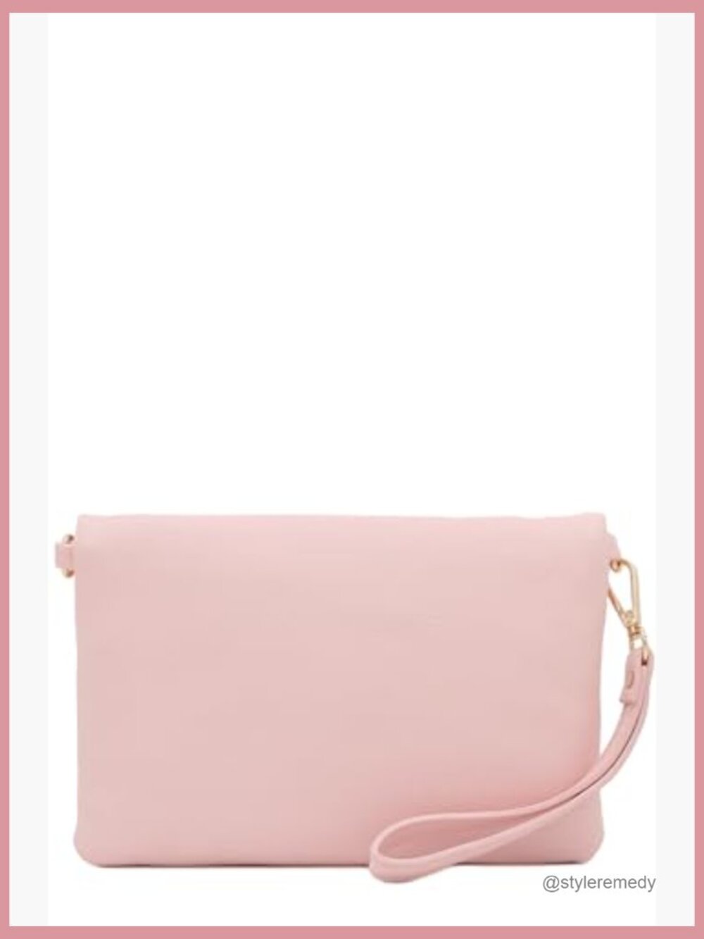 Envelope Wristlet Clutch Crossbody Bag with Chain Strap - Faux Leather - Picture 5 of 7